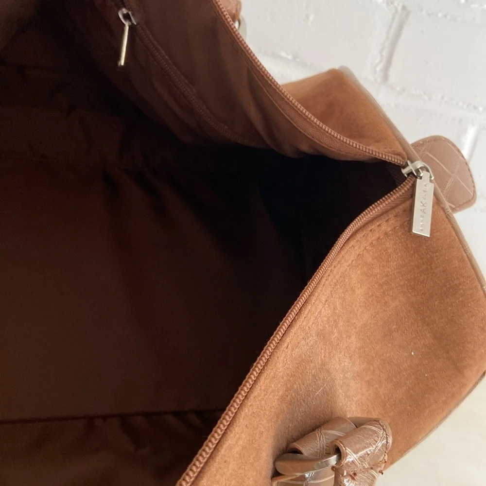 like new womens anne klein elegant brown duffle travel overnight bag - Picture 5 of 10